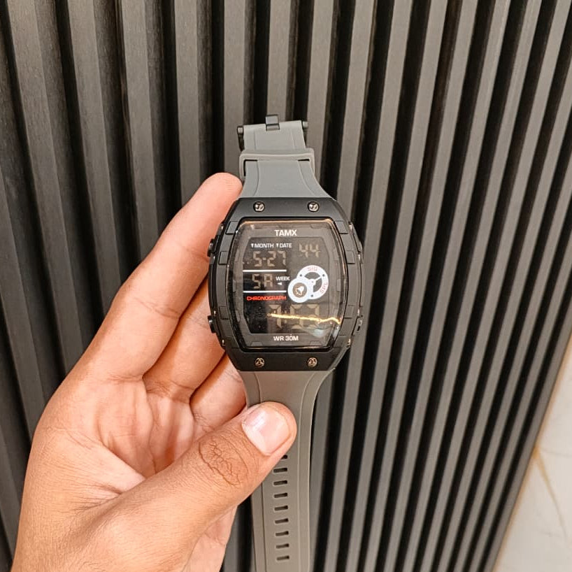 TAMX A1 Military Digital Sports Watch – Dark Grey Silicone Strap