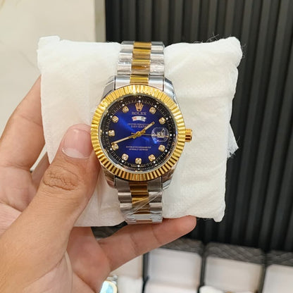 RLX Day-Date Two-Tone Stainless Steel Watch – Royal Blue Dial