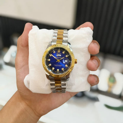 RLX Day-Date Two-Tone Stainless Steel Watch – Royal Blue Dial