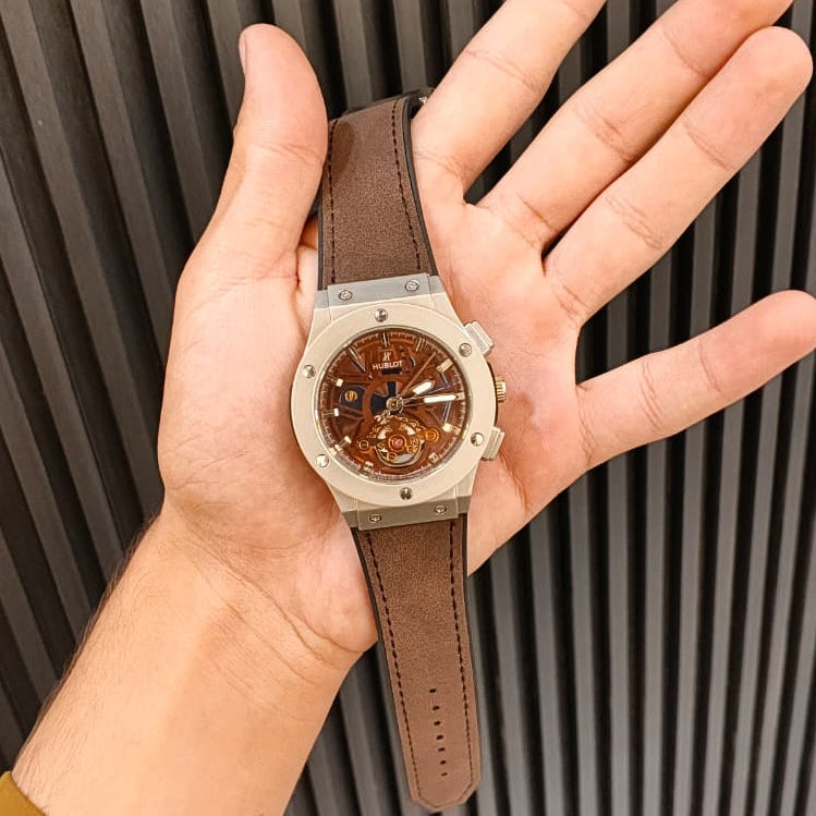 Hublot Classic Fusion Skeleton Watch – Brown Leather Strap