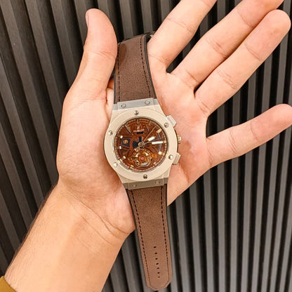 Hublot Classic Fusion Skeleton Watch – Brown Leather Strap
