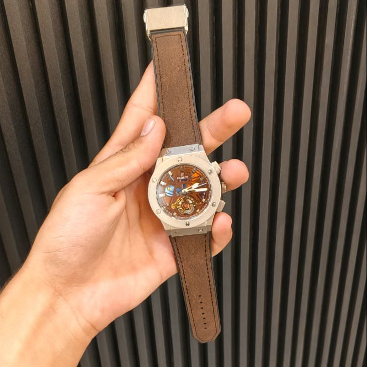 Hublot Classic Fusion Skeleton Watch – Brown Leather Strap