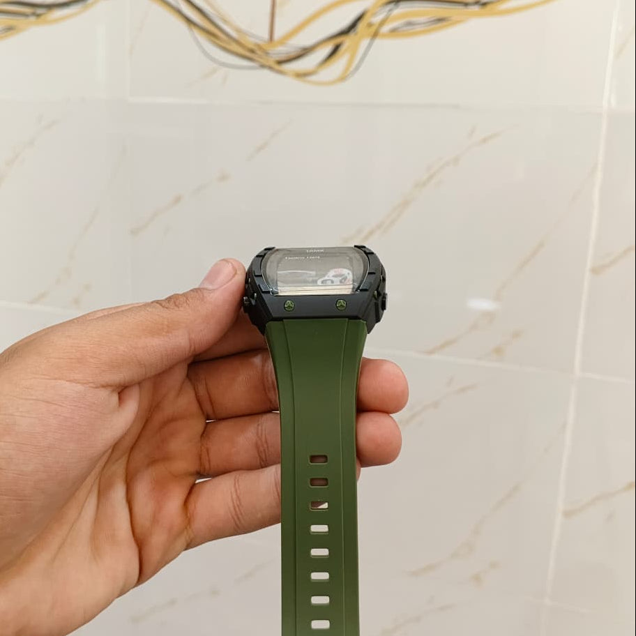 TAMX A1 Military Tactical Digital Sports Watch – Army Green Silicone Strap