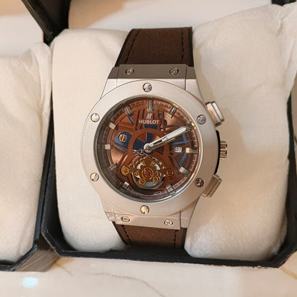 Hublot Classic Fusion Skeleton Watch – Brown Leather Strap