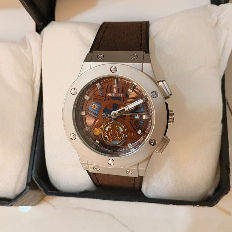 Hublot Classic Fusion Skeleton Watch – Brown Leather Strap