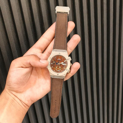 Hublot Classic Fusion Skeleton Watch – Brown Leather Strap