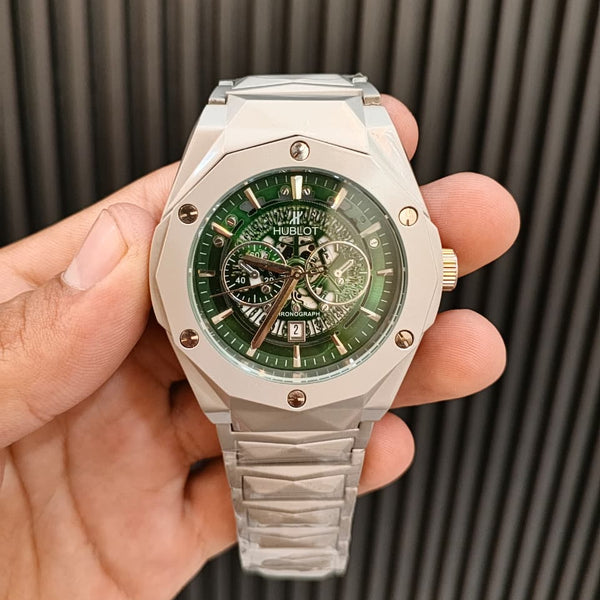 Hublot Classic Fusion Orlinski Diamond Cut Watch – Green Dial