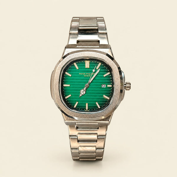 PP Nautilus Stainless Steel Watch – Olive Green Dial